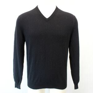 Macy's Club Room 2-Ply 100% Cashmere Soft Warm Black V-Neck Sweater Medium